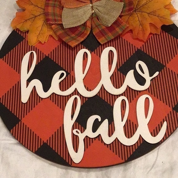 NWT Hello Fall Round Door Hanger - Picture 2 of 4